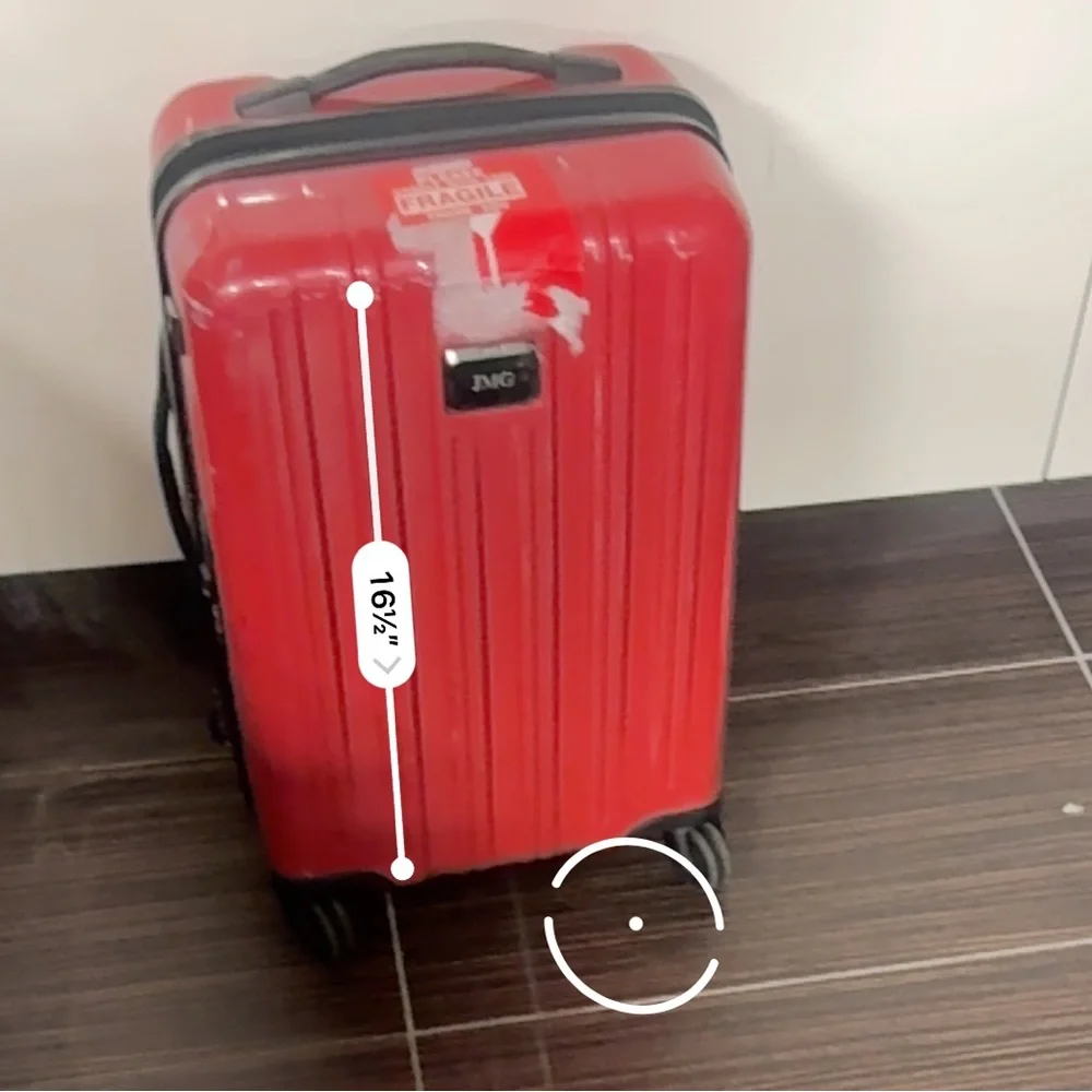 TUMI Red Hardshell Carry-On Spinner Luggage Suitcase